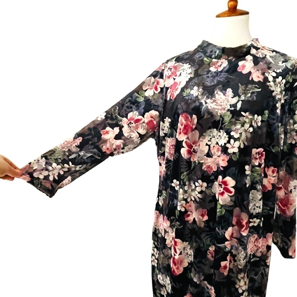 Rachel Roy Women's Nadia Burnout Velvet Multicolor Floral Midi Dress Size 22W - Picture 3 of 14